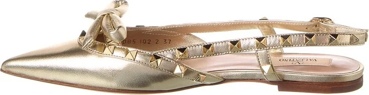 Valentino Rockstud Bow Leather Slingback Ballerina Flat - Image 2