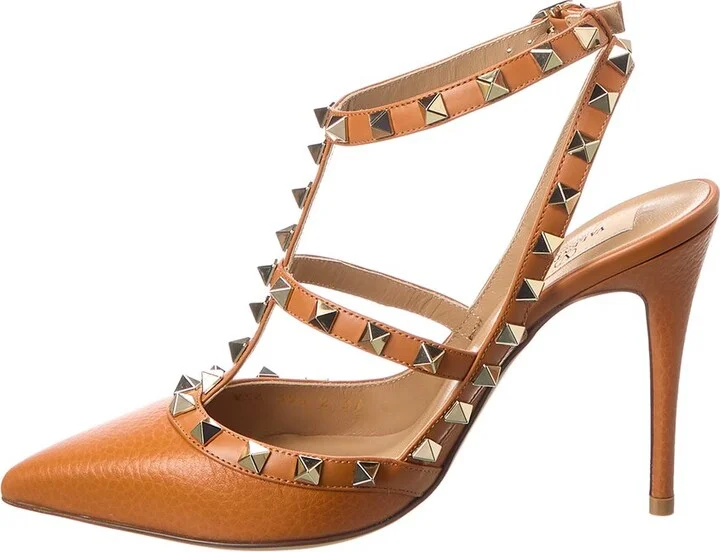 Valentino Rockstud Caged 100 Grainy Leather Pump - Image 2