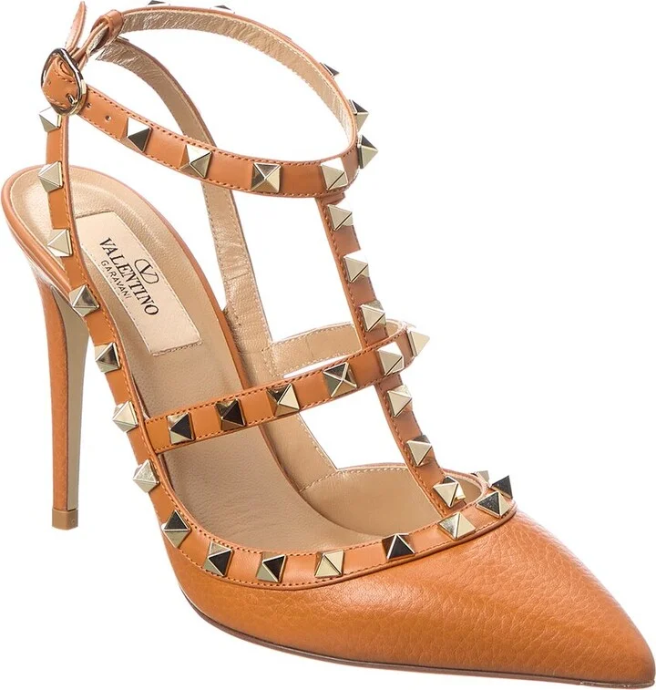 Valentino Rockstud Caged 100 Grainy Leather Pump