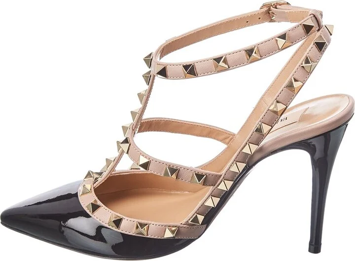 Valentino Rockstud Caged 100 Patent Pump - Image 2