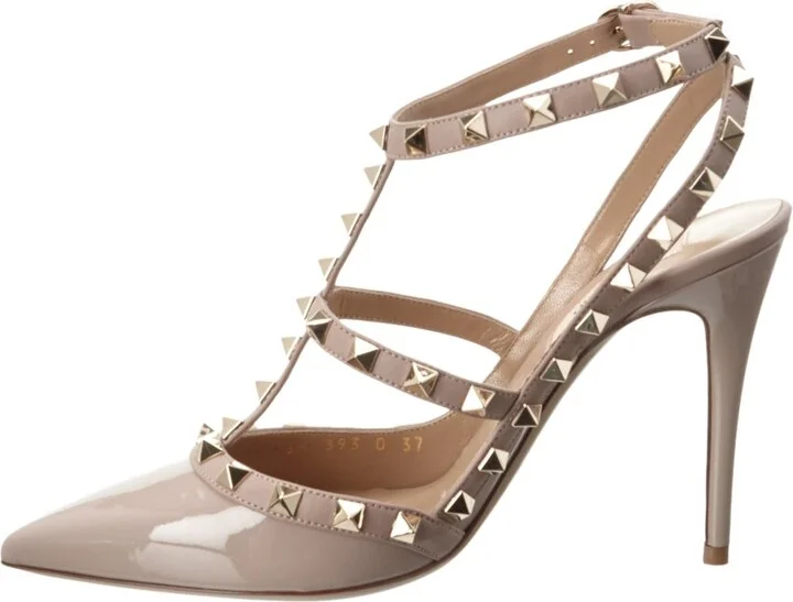 Valentino Rockstud Caged 100 Patent Pump - Image 2