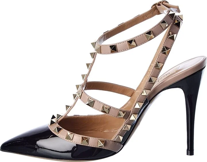 Valentino Rockstud Caged 100 Patent Pump - Image 2
