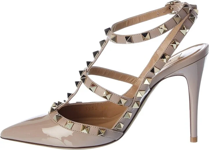 Valentino Rockstud Caged 100 Patent Pump - Image 2