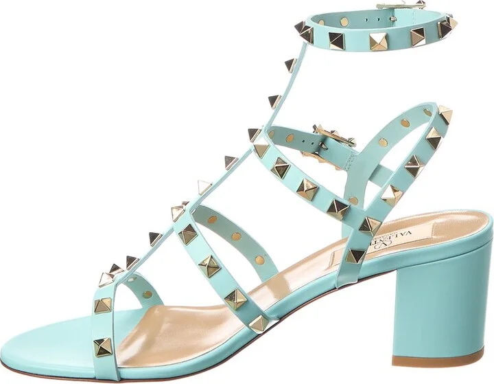 Valentino Rockstud Caged 60 Leather Ankle Strap Sandal - Image 2