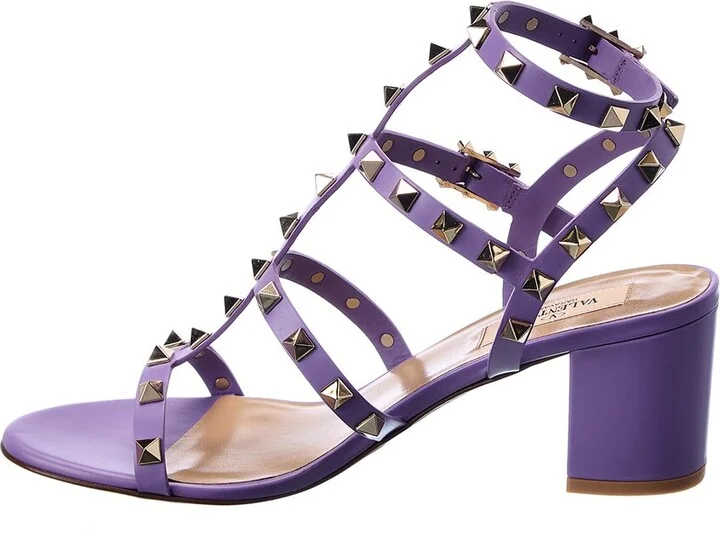 Valentino Rockstud Caged 60 Leather Ankle Strap Sandal - Image 2