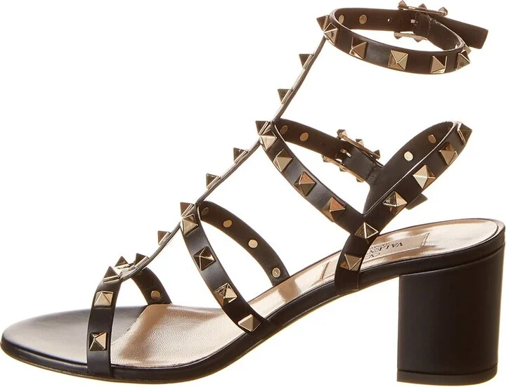 Valentino Rockstud Caged 60 Leather Ankle Strap Sandal - Image 2