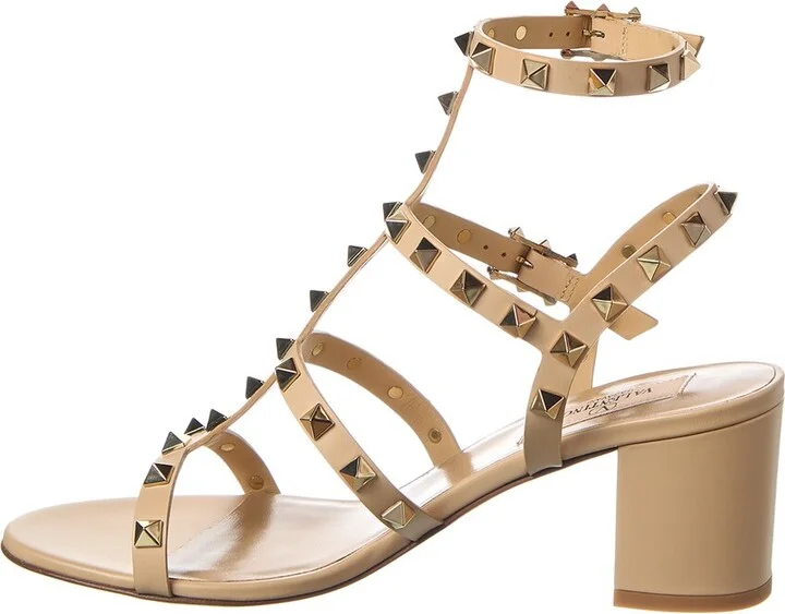 Valentino Rockstud Caged 60 Leather Ankle Strap Sandal - Image 2