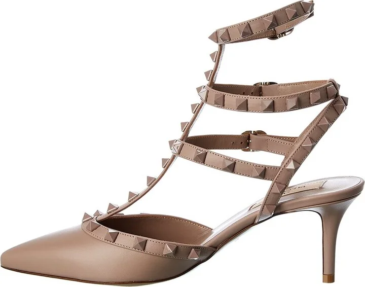 Valentino Rockstud Caged 65 Leather Ankle Strap Pump - Image 2
