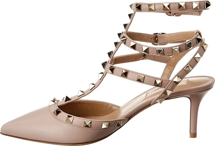 Valentino Rockstud Caged 65 Leather Ankle Strap Pump - Image 2