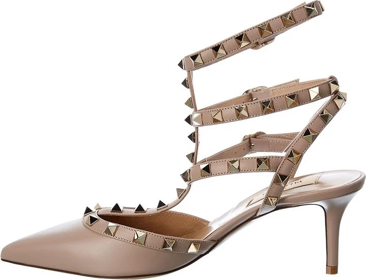 Valentino Rockstud Caged 65 Leather Ankle Strap Pump - Image 2
