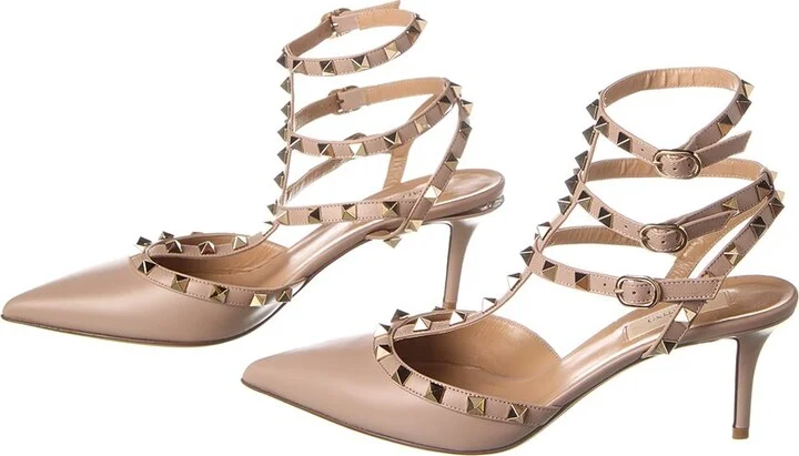 Valentino Rockstud Caged 65 Leather Ankle Strap Pump (Authentic Pre-Loved) - Image 2