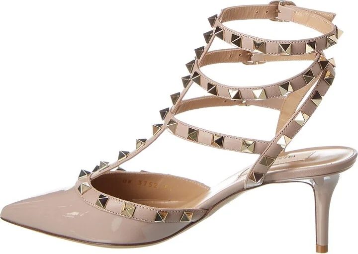 Valentino Rockstud Caged 65 Patent Ankle Strap Pump - Image 2