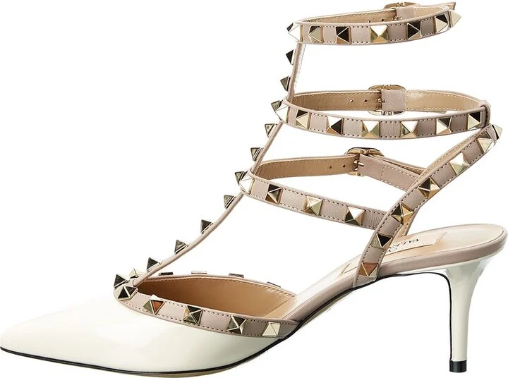 Valentino Rockstud Caged 65 Patent Ankle Strap Pump - Image 2
