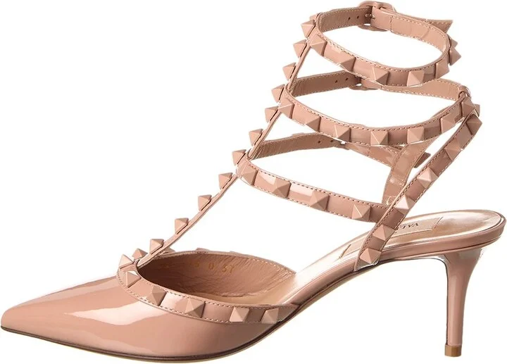 Valentino Rockstud Caged 65 Patent Ankle Strap Pump - Image 2