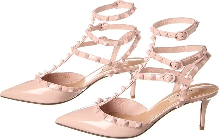 Valentino Rockstud Caged 65 Patent Ankle Strap Pump (Authentic Pre-Loved) - Image 2