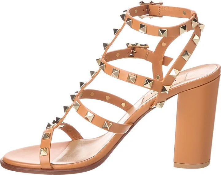 Valentino Rockstud Caged 90 Leather Ankle Strap Sandal - Image 2
