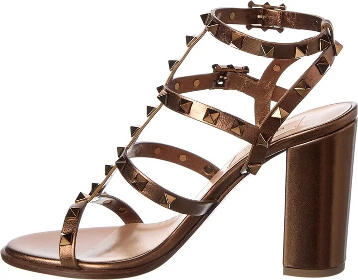 Valentino Rockstud Caged 90 Leather Sandal - Image 2