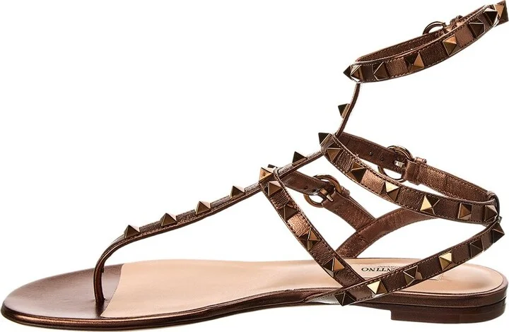 Valentino Rockstud Caged Leather Ankle Strap Sandal - Image 2