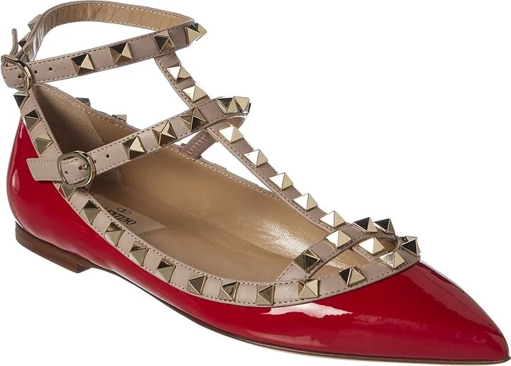 Valentino Rockstud Caged Leather Flat