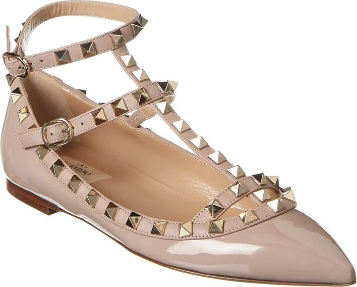 Valentino Rockstud Caged Patent Flat