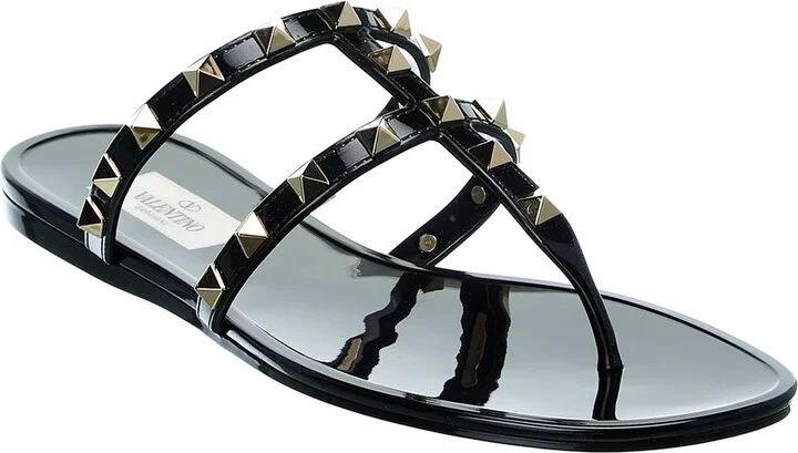 Valentino Rockstud Caged Rubber Sandal