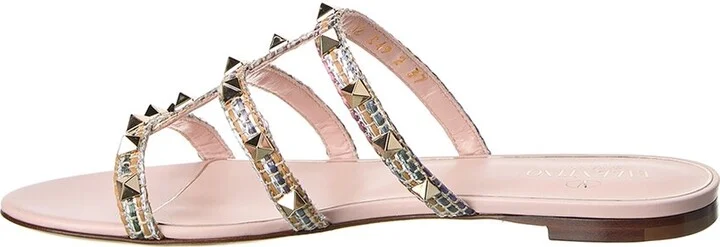Valentino Rockstud Caged Woven Sandal - Image 2