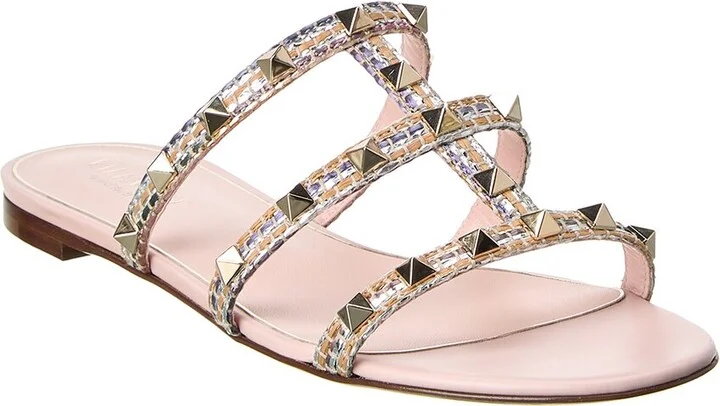 Valentino Rockstud Caged Woven Sandal