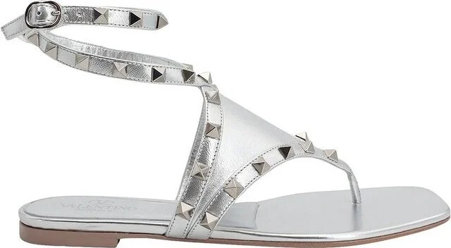 Valentino Rockstud Laminated Sandals