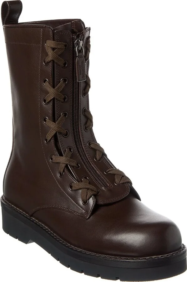 Valentino Rockstud Leather Combat Boot