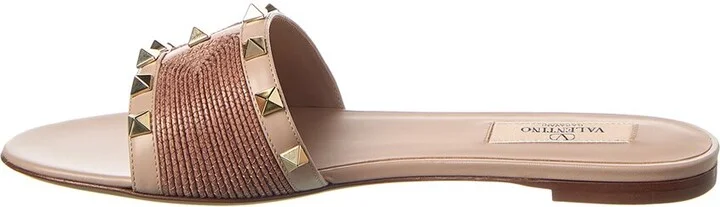 Valentino Rockstud Leather-Trim Sandal - Image 2