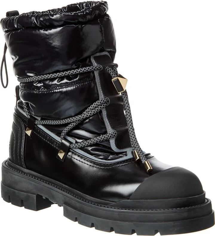 Valentino Rockstud Leather Winter Bootie