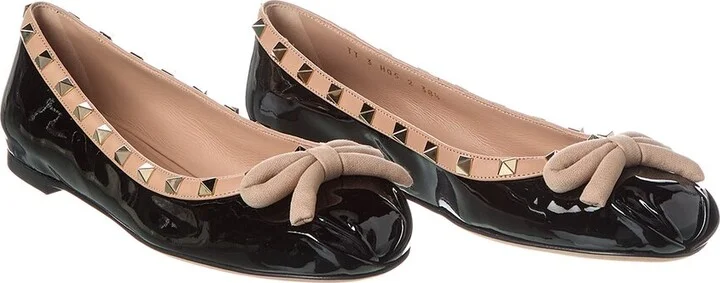 Valentino Rockstud Patent Ballerina Flat (Authentic Pre-Loved)
