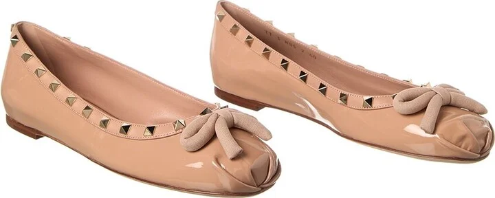 Valentino Rockstud Patent Ballerina Flat (Authentic Pre-Loved)