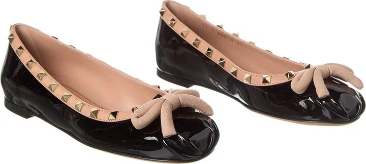 Valentino Rockstud Patent Ballerina Flat (Authentic Pre-Loved)