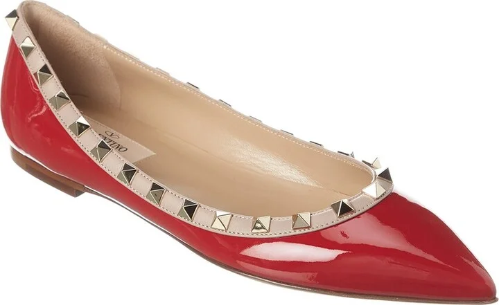 Valentino Rockstud Patent Flat