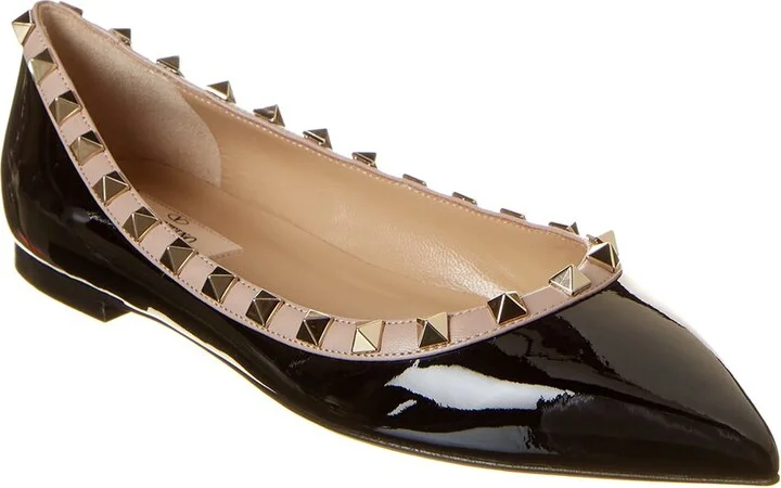 Valentino Rockstud Patent Flat