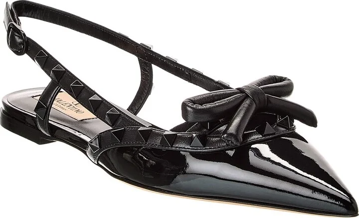 Valentino Rockstud Patent Slingback Flat