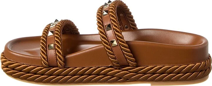 Valentino Rockstud Rope & Leather Espadrille - Image 2