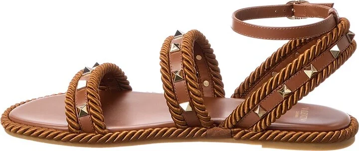 Valentino Rockstud Rope & Leather Sandal - Image 2