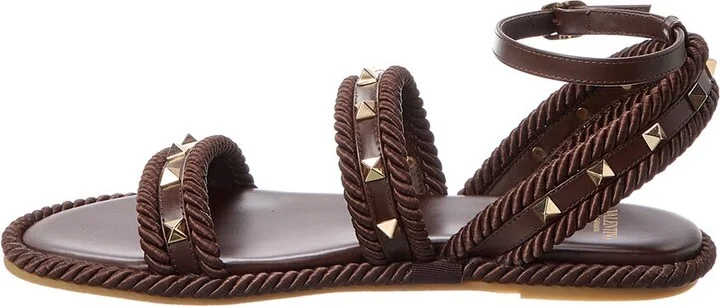 Valentino Rockstud Rope & Leather Sandal - Image 2