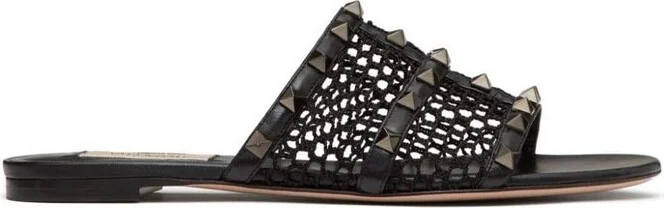 Valentino Rockstud Slide Sandals
