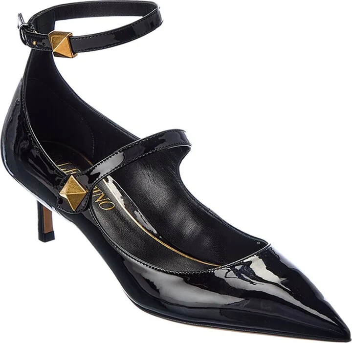 Valentino Roman Stud 50 Patent Pump
