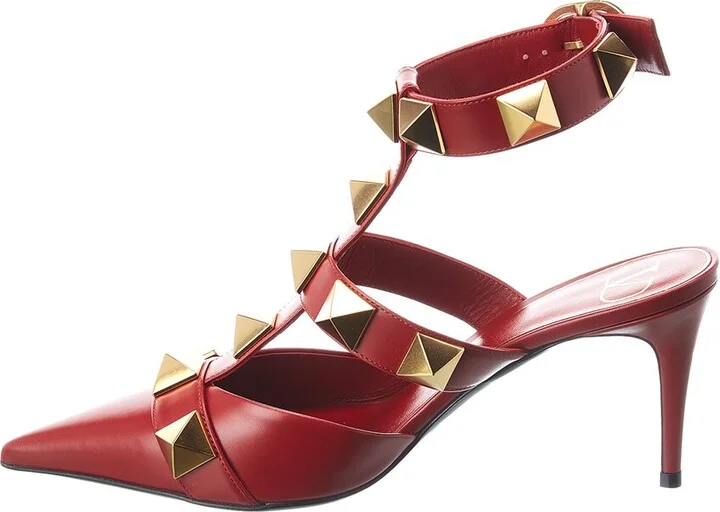 Valentino Roman Stud 80 Leather Ankle Strap Pump - Image 2