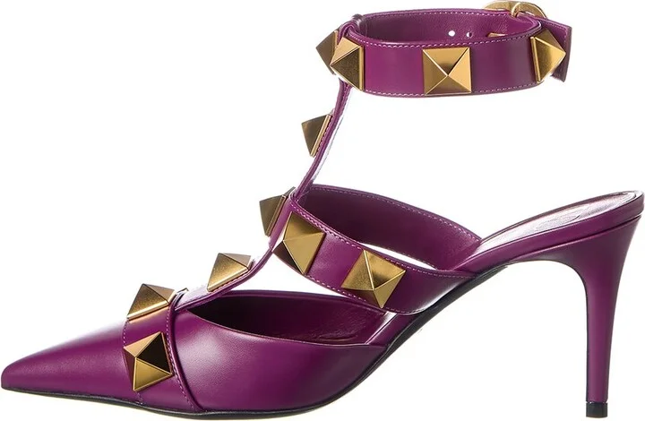 Valentino Roman Stud 80 Leather Ankle Strap Pump - Image 2