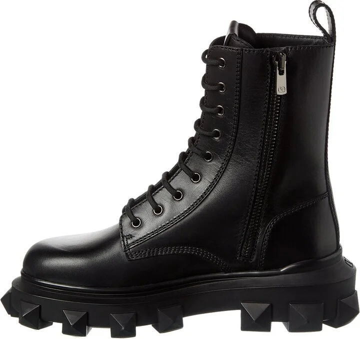 Valentino Roman Stud Leather Combat Boot - Image 2