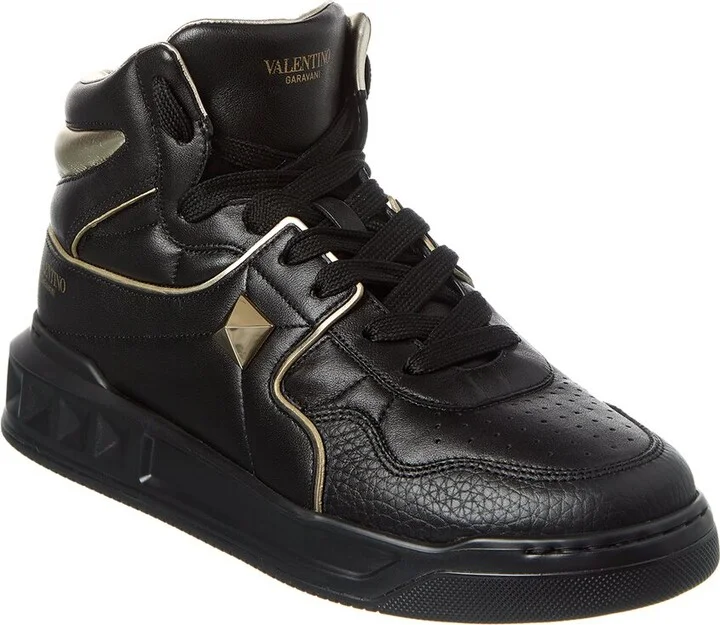 Valentino Roman Stud Leather High-Top Sneaker