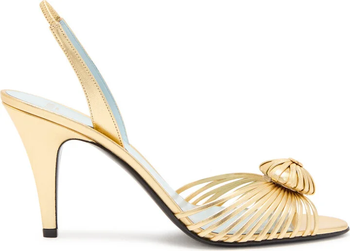 Valentino Royal 85 Metallic Leather Slingback Pumps