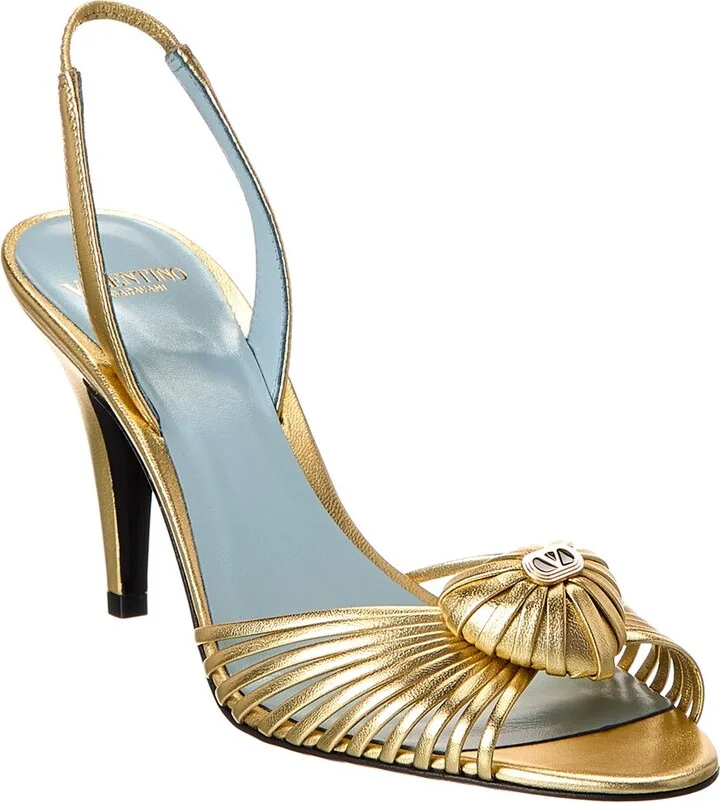 Valentino Royal Heart 65 Leather Slingback Sandal