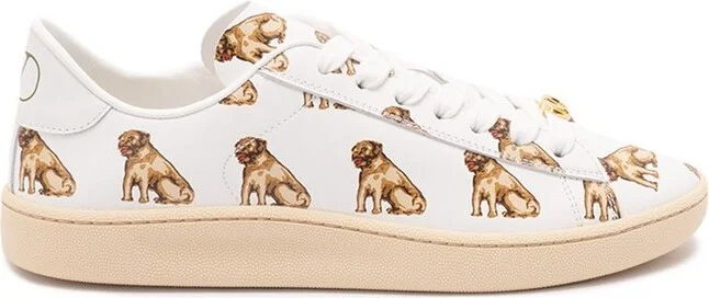 Valentino Royco Animal Printed Lace-Up Sneakers