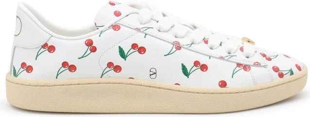 Valentino Royco Cherry Printed Lace-Up Sneakers